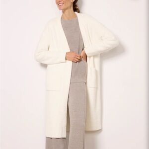 Barefoot Dreams Cream Ribbed Cardigan